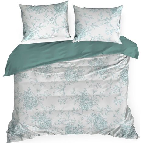 Juego de ropa de cama Primavera/85, hortensia menta, 220x200 cm, satén (1/5)
