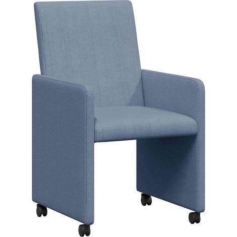 Maison Exclusive - Esszimmerstühle mit Rollen 2 pcs Blau 57 x 66