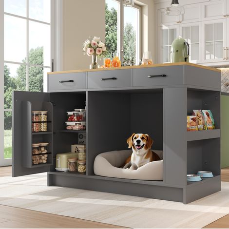 Mueble cocina con cajones y zona mascotas ajustable OKMYHOME (1/5)