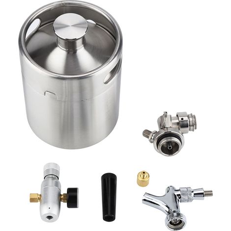 2-Liter-Mini-Bierfass aus Edelstahl mit Zapfhahn – Druckbeaufschlagtes Zapfsystem für Craft-Bier (1/5)