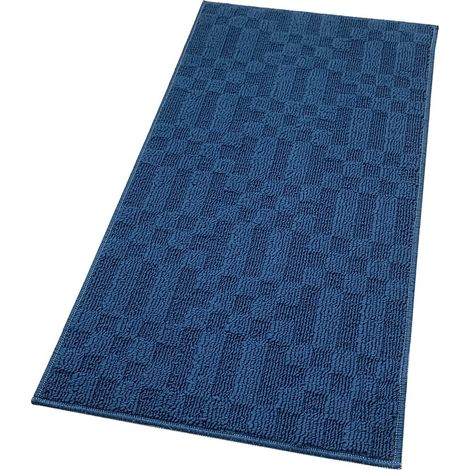 Tappeto Bagno 3D Morbido Assorbente Antiscivolo Lavabile Scendiletto Camera 45x75 Cm - Blu
