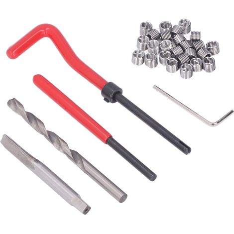 Edelstahl-Gewindereparaturset, Spiralgewindeeinsätze, metrischer Bohrer und Gewindebohrer M6 M8 M10, komplettes Set. (1/5)