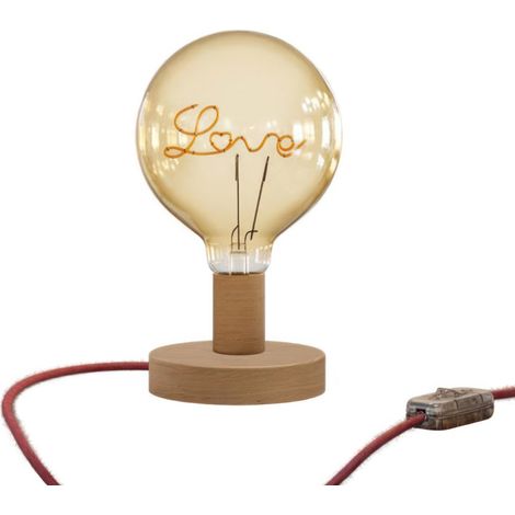 Lampada da tavolo Posaluce Love in legno (1/5)