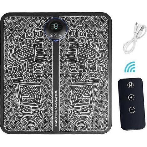 Coussinet de massage intelligent pour les pieds : stimulateur EMS par impulsions, appareil de massage par acupuncture et TENS, favorisant la circulation sanguine, relaxant les muscles des jambes et de (1/4)