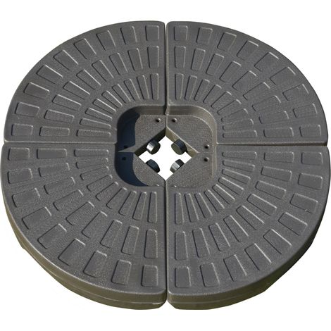 Lot de 4 poids de lestage pour parasols déportés dim. totales 100L x 100l x 10H cm HDPE café (1/5)