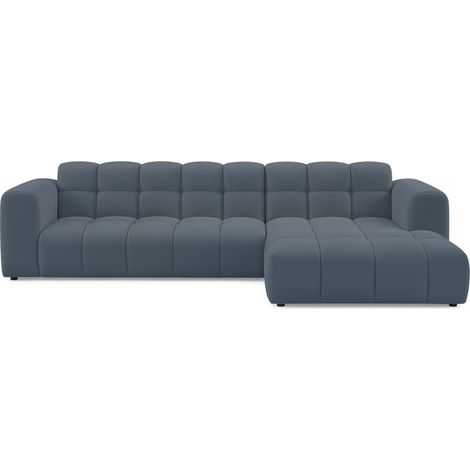 Selsey Boloon - Canapé d'angle - 300 cm - velours Bleu clair (1/4)