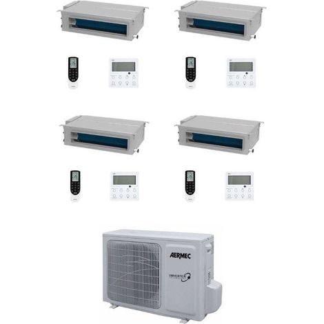 Aermec Climatizzatore Quadri Split Canalizzato MPG/D 9+9+9+9 con MPG840 R-32 Inverter Comando Incluso Classe A++