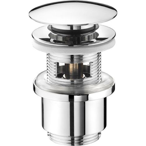 Piletta Clik Clak 1 1/4" con troppo pieno ottone cromato cromo lavabi bagno