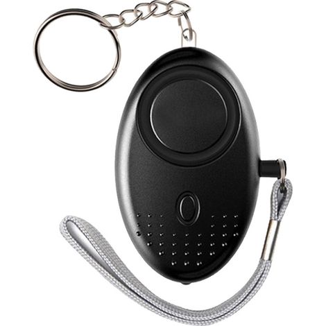 Alarme personnelle 120-130 dB, son sûr, alarme d'autodéfense d'urgence, porte-clés avec lampe torche LED, pour femmes, filles, enfants, personnes âgées et aventuriers, noir, 1 pièce