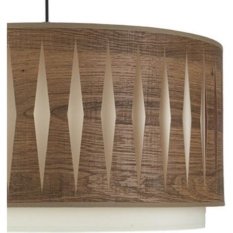 Colgante Alexandra 3xe27 Cuero/madera Oscura Regx60x60 cm (1/2)