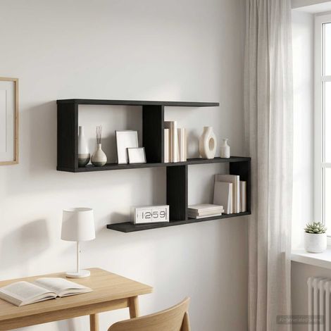 vidaXL Étagère Murale Chêne noir 100 x 12 x 50,5 cm Bois d'ingénierie (1/5)
