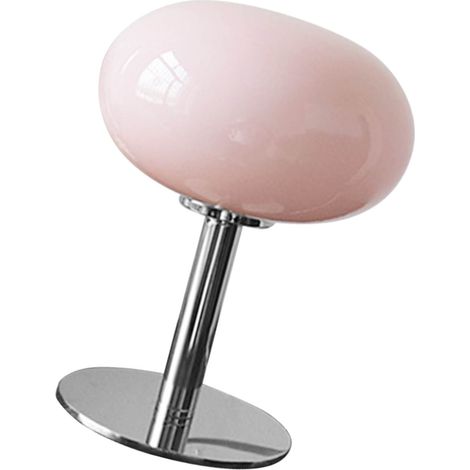 Lampe de chevet moderne avec base en fer, forme originale, élégante et minimaliste, pour table de nuit, interrupteur à bouton USB, rose (1/5)