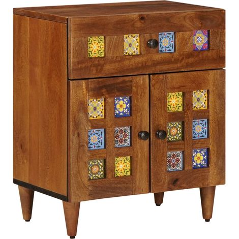 Nachttisch Braun 50 x 33 x 60 cm Massivholz Mango vidaXL
