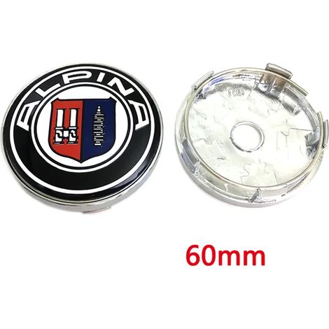 (4 pièces 60 mm ALPINA) 4 cache-moyeux de roue ALPINA pour jantes de 56 mm, 60 mm, 65 mm et 68 mm, protection anti-poussière, logo et emblème inclus, accessoires extérieurs pour voiture (1/5)