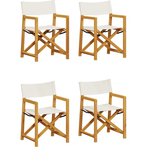 Maison Exclusive - Klappbare Gartenstühle 4 Stk. Cremeweiß Stoff