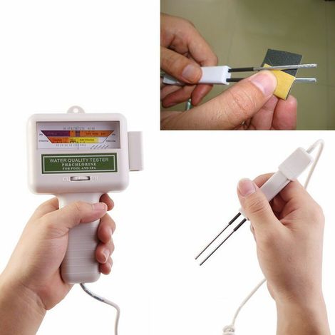 Elektronisches Chlor- und pH-Messgerät für Schwimmbäder – Chemikalienfreier Wasseranalysator – Chlormessbereich 1,2–1,7 ppm – pH-Bereich 7,2–7,8 (1/5)