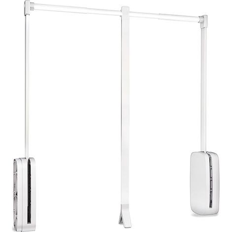 Penderie rabattable pour armoire Sling, 450-600mm, Plastique blanc, Acier et Plastique. (1/5)