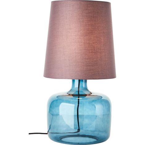 Brilliant Hydra Tischleuchte 57cm taupe/dunkelblau Glas/Textil Schnurzwischenschalter 1x A60, E27, 60 W, Geeignet für Normallampe (nicht enthalten) (1/5)