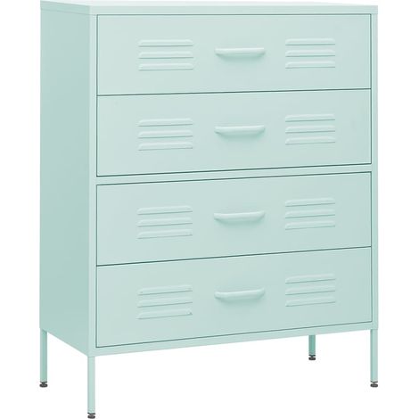 Maison Exclusive - Armario de cajones de acero verde mint 80x35x1