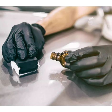 100x Gants en nitrile taille L Noir, Gants à usage unique pour chirurgie & laboratoire, Gants en nitrile sans poudre et sans latex, Moufles en nitrile en L (1/4)