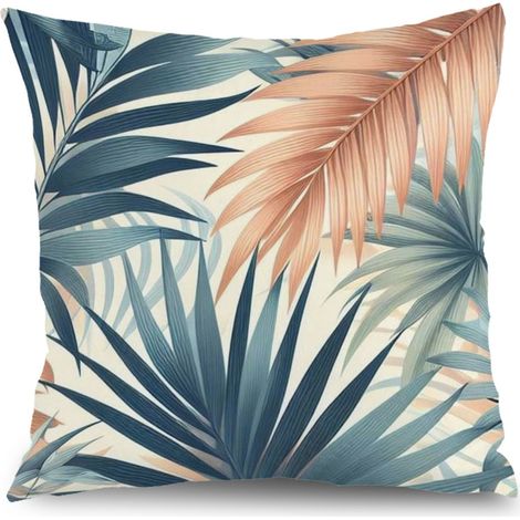 Housse de coussin extérieur floral, style ferme pour jardin,50×50cm (1/5)