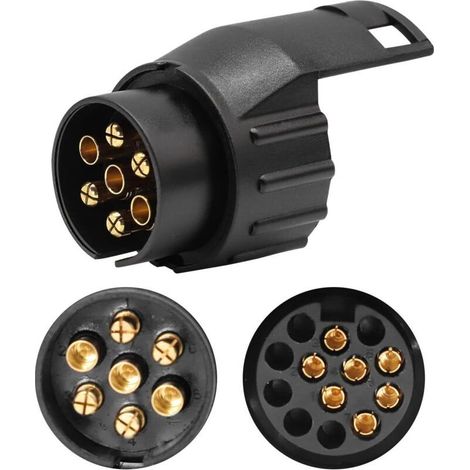 Adaptateur Remorque 7 vers 13 Broches Prise Remorque 7 Broches pour Remorque de Voiture, Tracteur, Caravane, Porte-Vélo(1PC) (1/4)
