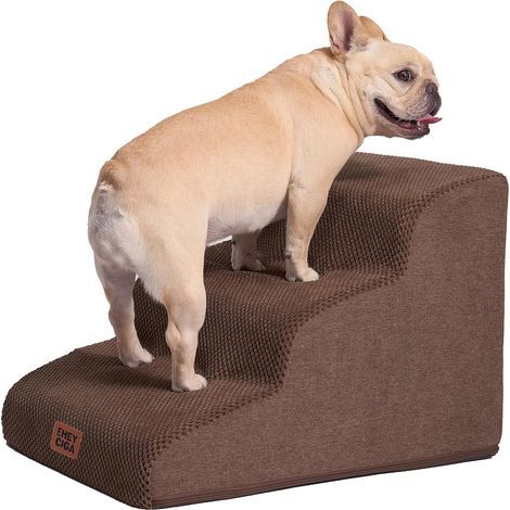 Hundetreppe mit 3 Stufen, hochdichtem Schaumstoff, rutschfester Oberfläche und waschbarem Bezug für Schlafsofas (1/5)