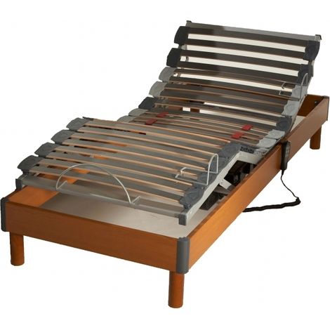 Sommier tous lattes bois merisier 90 x 190 cm (1/2)