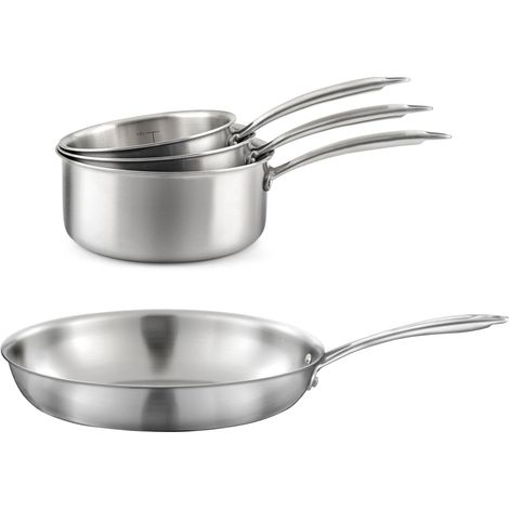 Gourmet - Lot de 3 casseroles inox 16/18/20 cm et 1 poêle inox 32 cm (1/5)