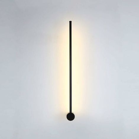 Applique Murale Interieur 60cm Rotative presqu'à 360° LED Lampe Murale Ultra Mince Blanc Chaud Moderne Luminaire Mural Noir pour Chambre Salon Escalier Couloir 7W 3000K [Classe énergétique A+] (1/5)