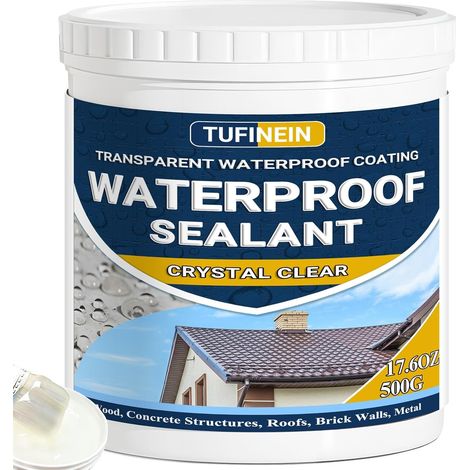 Agent de Revêtement Imperméable Transparent, 500G Liquide d'Étanchéité Transparent Fuite Réparation Étanchéité Intérieure et Extérieure Agent Anti-Fuite Étanche (1/5)