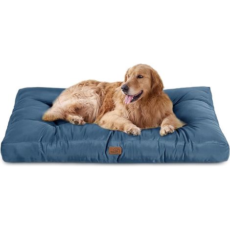 Coussin Chien Grande Taille Imperméable - Tapis de Tissu Oxford, Matelas XL Bleu Marine Profond (110x89x10cm) (1/5)
