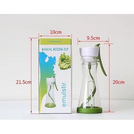 Mélangeur De Vinaigrette À Salade, Bouteilles De Vinaigrette À Salade Manuelle Récipient De Mélange Avec La Poignée De La Pompe, Shaker À Vinaigrette À Salade (1/4)
