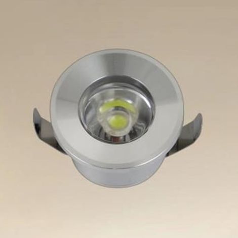 TrAdE Shop Traesio - Faretto 1w Led Incasso A Soffitto Ip20 Argento Mini Spot Segnapassi Luce Calda 00267 - (1/5)