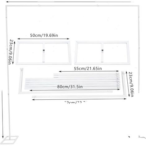 Cadre d'Arche de Mariage, Construction Métallique Durable, Design Moderne, BLANC, 2.4 2.4m 7.87 7.87ft (1/2)
