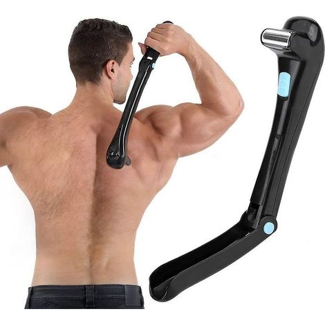 Rasoir électrique homme pour poils du dos – Lame hypoallergénique extra-large – Poignée pliable 14,7 pouces – Rasage rapide et confortable (1/3)