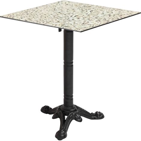 Table bistrot de jardin carrée inclinable 60 cm 4 places terrazzo (1/5)