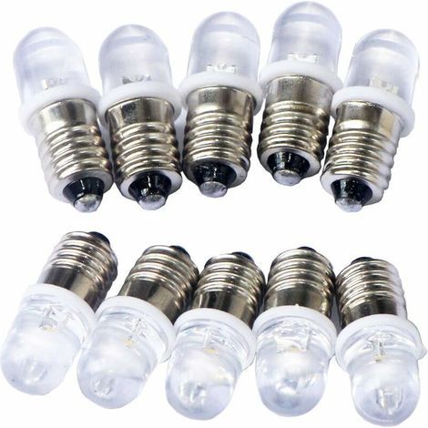 10pcs E10 3V Spot Ampoule LED Lampes Blanc froid,6000K (1/5)