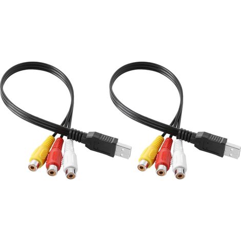 Câble Adaptateur USB vers Av 1 Paire pour Transmission Audio et Vidéo, Fil en Cuivre Étamé Gaine Pvc, Compatible pour Réparation et Connexion Tv (1/5)
