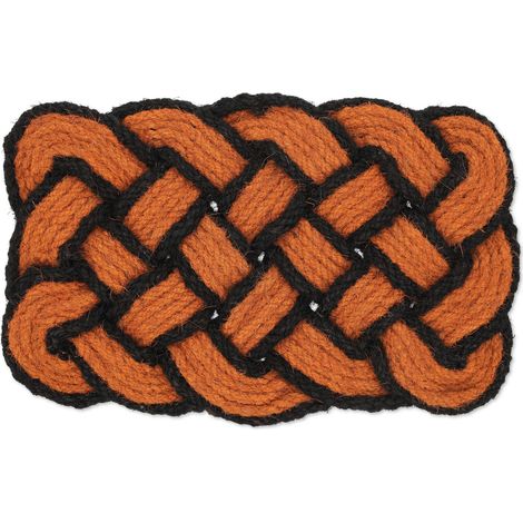 Zerbino decorativo reversibile per esterni 80 x 60 cm in fibra di cocco arancione 130011427