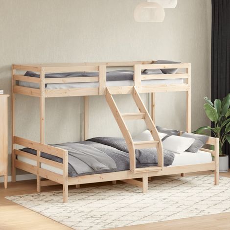 Lit superposé sans matelas 80x200/140x200 cm bois massif (1/5)