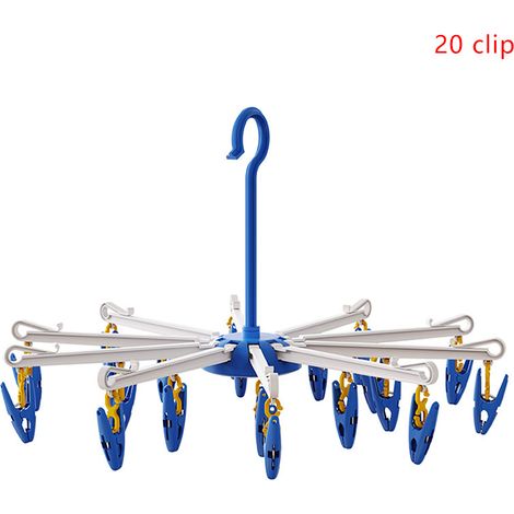 1 étendoir à chaussettes pivotant, crochet coupe-vent (1/5)