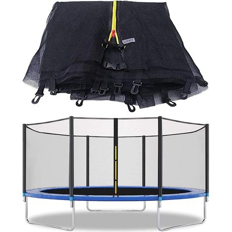 Filet de sécurité pour trampoline rond 8-16ft, accessoire de remplacement, enclos de protection extérieur, pièce détachée rebond, maille résistante aux intempéries (1/4)