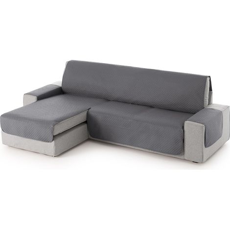 Housse de Canapé d’Angle Gauche avec Accoudoirs 240 cm – Housse Protège-Canapé Réversible Matelassé Grey, Anti-Taches, Lavable, Idéal Animaux, (1/4)