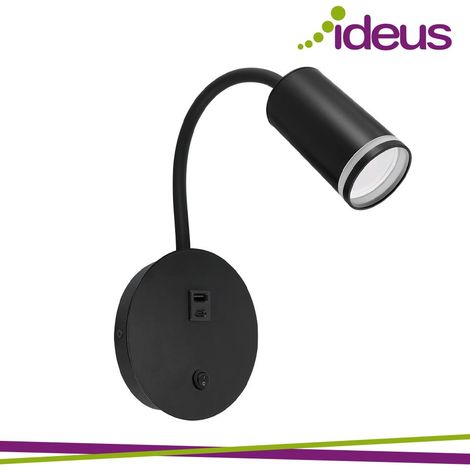 ZULA WALL GU10 BLACK CON USB A+C 2A