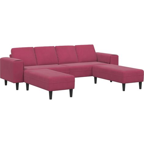 Canapé Sofa de salon 3 pcs Bordeaux 250 x 188 x 76 cm (1/5)