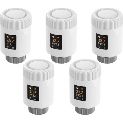 Vanne de Radiateur Thermostatique, Connectivité Wi-Fi 6, Énergétiquement Efficace, WiFi-5PCS (1/2)