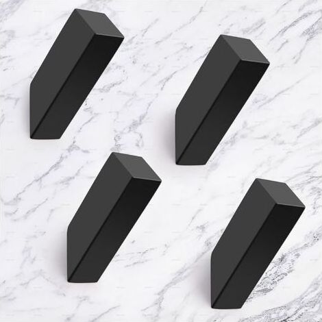 Handtuchhaken, Moderne Wasserdichte Mattschwarze Wandhaken für das Badezimmer, Hochbelastbare Wandhaken aus Edelstahl SUS 304 (4er-Pack, Schwarz) (1/5)
