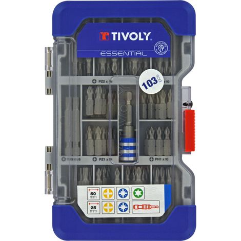 Tivoly • Coffret Ranger 103 pcs embouts de vissage courts et longs