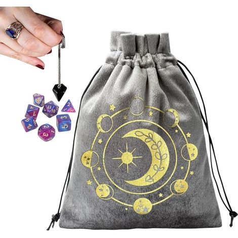 Sac de rangement en velours - Sac de rangement vintage portable, sac de rangement à cordon vintage, pour cadeaux de fête, récompenses de classe, passionnés de tarot, femmes, hommes et adolescents (1/5)